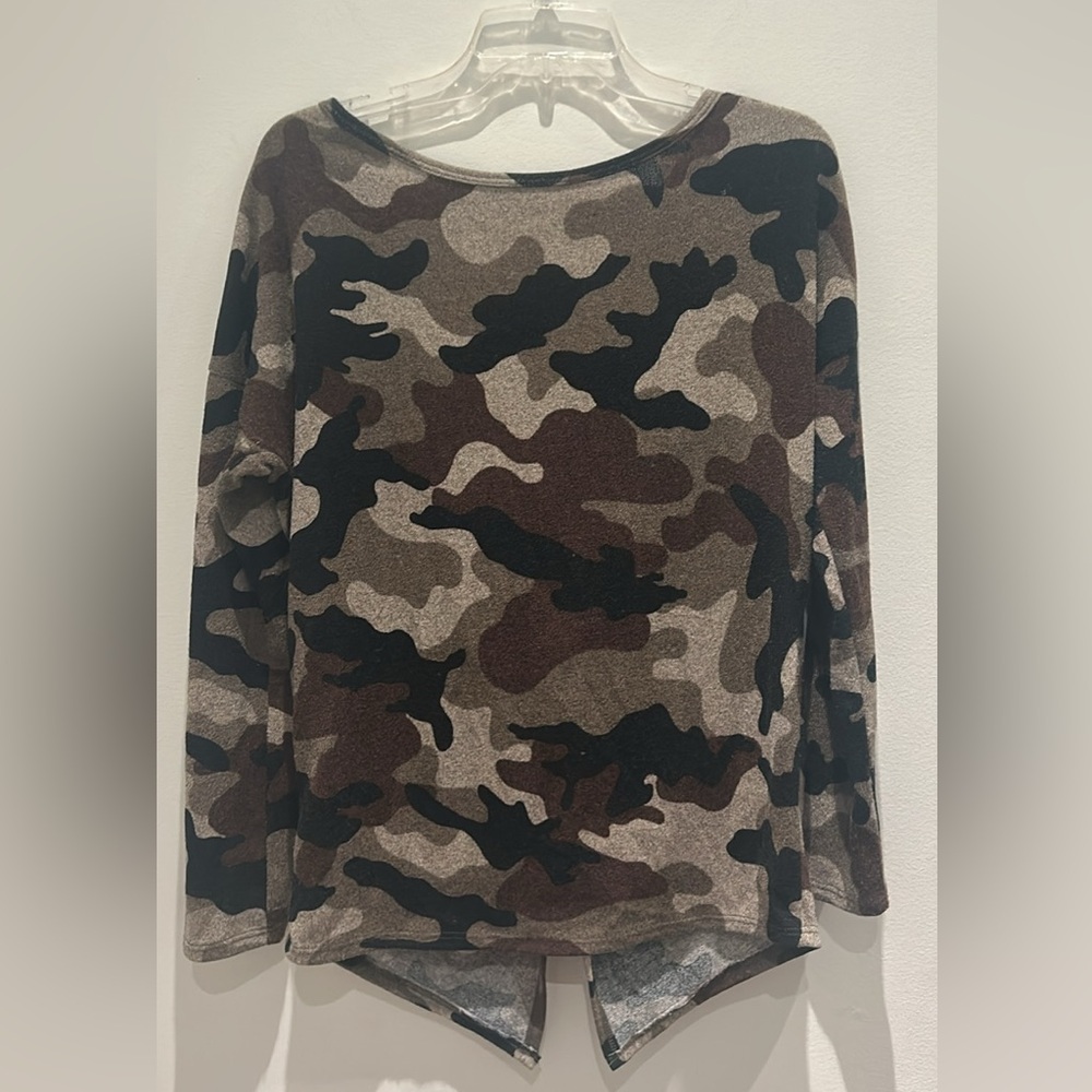 White Birch Camouflage Knit Top